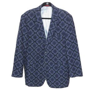 Alan Flusser Flower Cotton Corduroy Sport Coat Blazer L Date Night Party Event